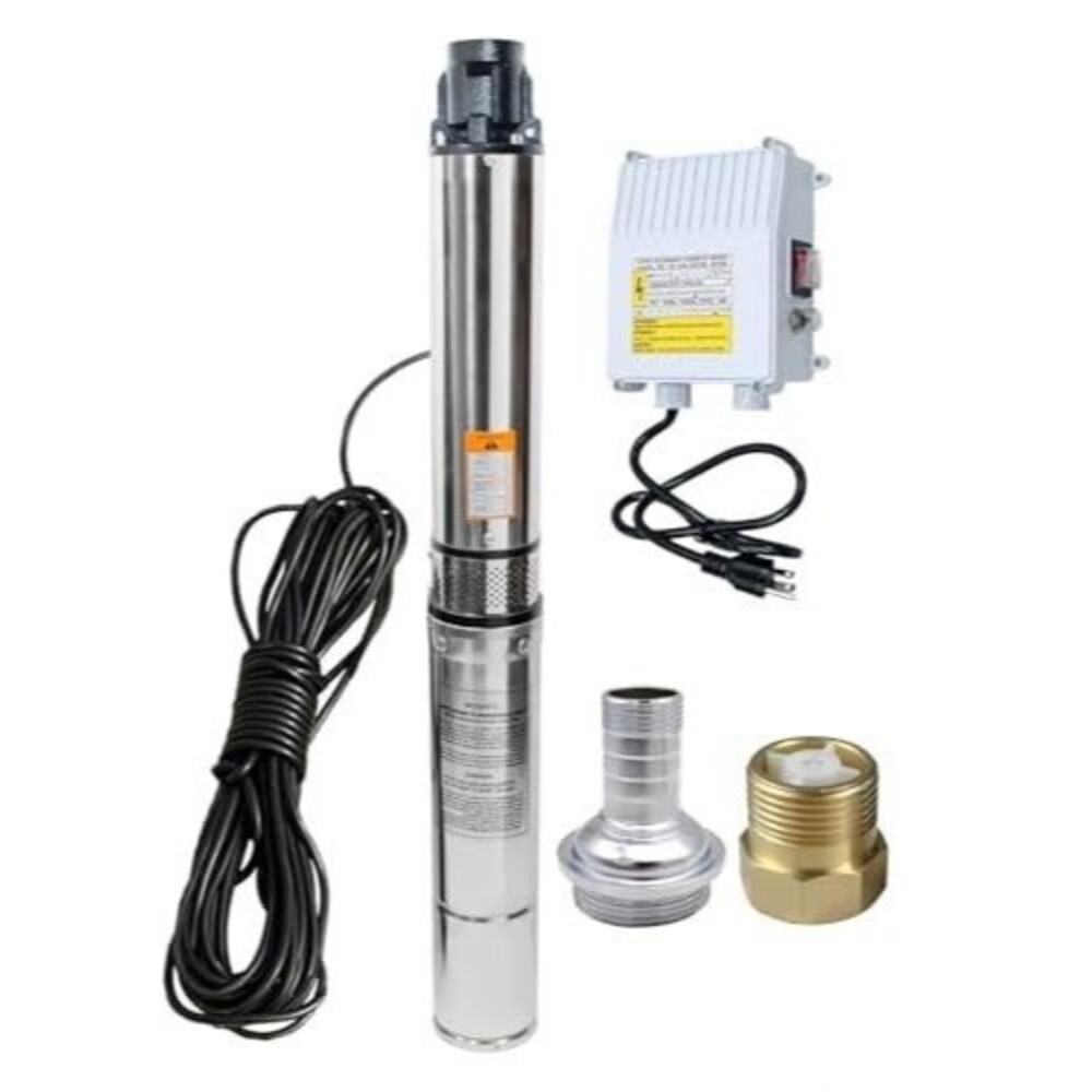 4'' Deep Well Submersible Pump 1HP 305' Lift 33GPM Stainless Steel w/Control Box
